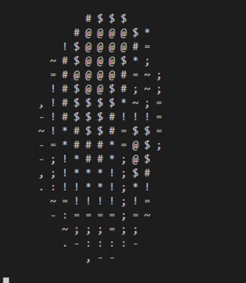 A spinning torus on a terminal, using ASCII art